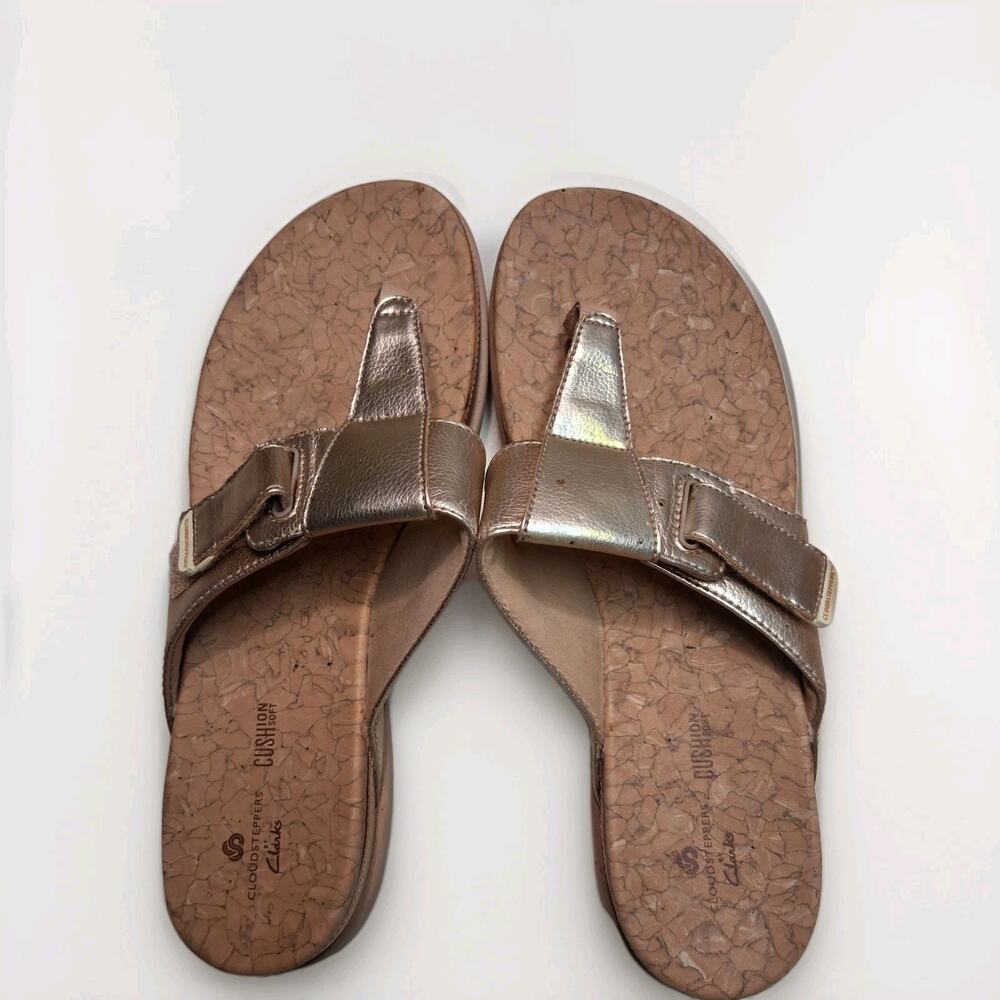 Clarks Cloudsteppers Cushion Soft Sandals Slippers Brown Size 8 1/2 Casual